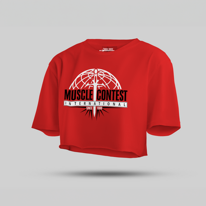 Muscle Contest Red Crop Top