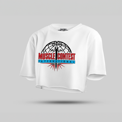 Muscle Contest White Crop Top