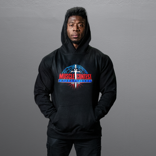 Muscle Contest Embroiderer Black Pullover Hoodie