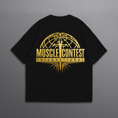 Muscle Contest Oversize Gold Foiled T-Shirt