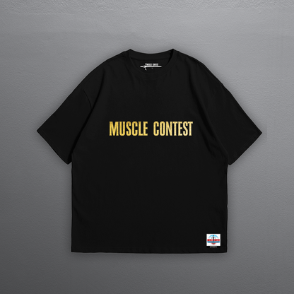 Muscle Contest Gold Foiled Knight Oversized T-Shirt Black