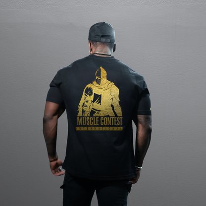 Muscle Contest Gold Foiled Knight Oversized T-Shirt Black