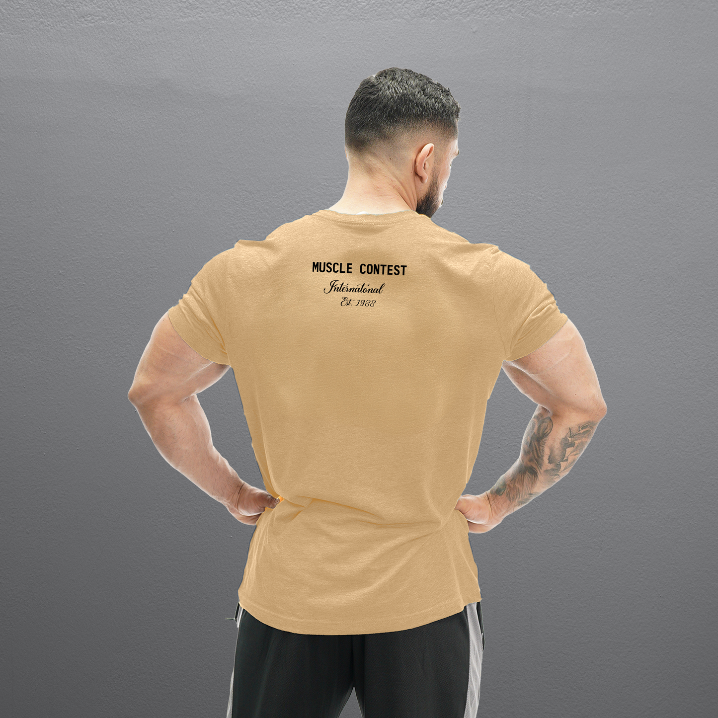 Muscle Contest International Standard T-Shirt Tan